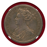 イギリス 1702年 銀メダル アン女王戴冠記念 NGC AU58