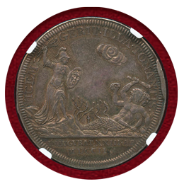 イギリス 1702年 銀メダル アン女王戴冠記念 NGC AU58