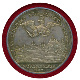 【SOLD】ドイツ ニュルンベルク 1721PGN ターラー 銀貨 都市景観 PCGS MS61