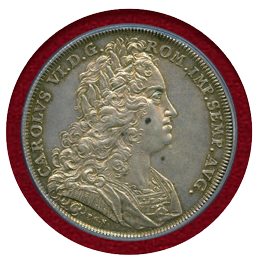 【SOLD】ドイツ ニュルンベルク 1721PGN ターラー 銀貨 都市景観 PCGS MS61
