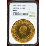 【SOLD】トルコ 1969年 500クルシュ金貨 MONNAIE DE LUXE NGC MS64