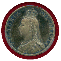 イギリス 1887年 フローリン 銀貨 ヴィクトリア ジュビリーヘッド PCGS PR64CAM