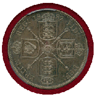 イギリス 1887年 フローリン 銀貨 ヴィクトリア ジュビリーヘッド PCGS PR64CAM
