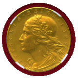 【SOLD】ワイマール共和国 1925D 3マルク 金貨 試作貨 少女頭像 NGC MS63