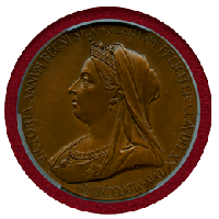 イギリス 1897年 銀/銅メダルセット ヴィクトリア PCGS SP64/SP65