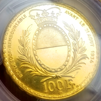 スイス 近代射撃祭 1934B 100フラン 金貨 フリブール PCGS MS66