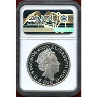 イギリス 2020年 5ポンド(2oz) 銀貨 デヴィッド・ボウイ NGC PF70UC FR