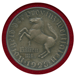 ドイツ ヴェストファーレン 1923年 1兆マルク 洋銀貨 緊急貨 NGC MS63