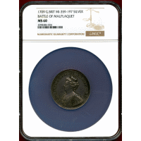 イギリス 1709年 銀メダル アン女王 マルプラケの戦い 戦勝記念 NGC MS60