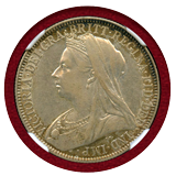 イギリス 1894年 フローリン(2シリング) 銀貨 ヴィクトリア オールドヘッド NGC AU55