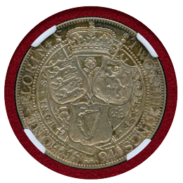 イギリス 1894年 フローリン(2シリング) 銀貨 ヴィクトリア オールドヘッド NGC AU55
