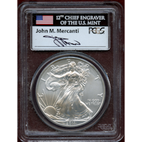 アメリカ 2011年 $1 銀貨 シルバーイーグル PCGS MS70 FS Mercantiサイン