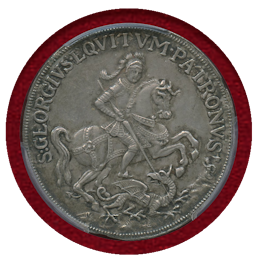 【SOLD】ハンガリー ND 銀メダル 竜退治とキリスト一行 PCGS AU55