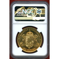 ハンガリー 1908KB 100コロナ 金貨 フランツヨーゼフ1世 リストライク NGC MS66