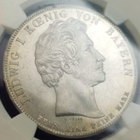ドイツ バイエルン 1830年 ターラー 銀貨 国民の忠誠 NGC MS65