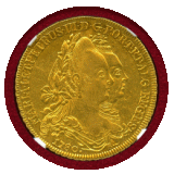 【SOLD】ブラジル 1780R 6400レイス 金貨 マリア1世&ペドロ3世  NGC AU55