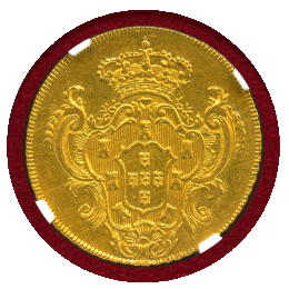 【SOLD】ブラジル 1780R 6400レイス 金貨 マリア1世&ペドロ3世  NGC AU55