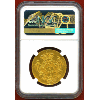 【SOLD】ブラジル 1780R 6400レイス 金貨 マリア1世&ペドロ3世  NGC AU55