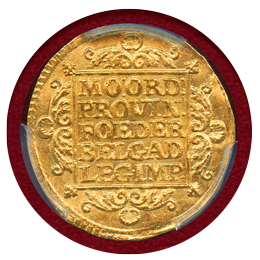 オランダ ホラント 1729年 ダカット 金貨 騎士立像 PCGS MS62