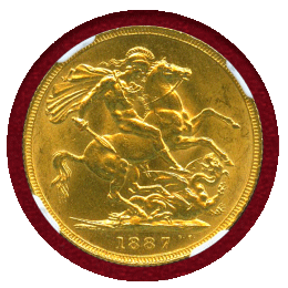イギリス 1887年 ソブリン 金貨 ヴィクトリア ジュビリーヘッド NGC MS63