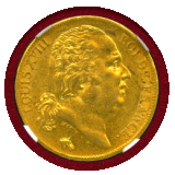 【SOLD】フランス 1819A 20フラン 金貨 ルイ18世 NGC AU58