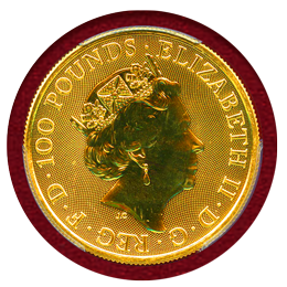 イギリス 2021年 £100 金貨 クイーンズビースト コンプリーター PCGS MS68