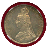 【SOLD】イギリス 1887年 2フローリン 銀貨 ヴィクトリア ジュビリーヘッド MS64