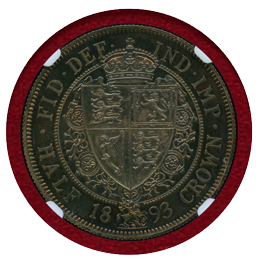 イギリス 1893年 1/2クラウン 銀貨 ヴィクトリア オールドヘッド NGC PF65CAMEO