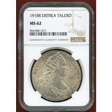 エリトリア 1918年R タレロ銀貨 マリア・テレジア NGC MS62