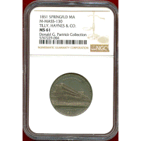 アメリカ スプリングフィールド 1851年 トークン Tilly,Haynes&Co. MS61
