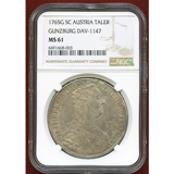 オーストリア 1765G SC ターラー銀貨 マリア・テレジア NGC MS61