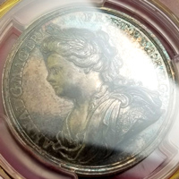 イギリス 1713年 アン女王 ユトレヒト条約締結記念銀メダル PCGS SP61