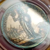 イギリス 1713年 アン女王 ユトレヒト条約締結記念銀メダル PCGS SP61