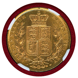 イギリス 1872年 ソブリン 金貨 ヴィクトリア ヤングヘッド シールド NGC MS64