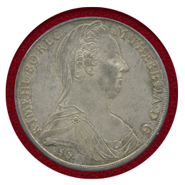 オーストリア (1780) ターラー銀貨 マリアテレジア リストライク PCGS MS63