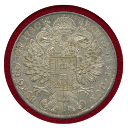 オーストリア (1780) ターラー銀貨 マリアテレジア リストライク PCGS MS63