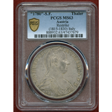 オーストリア (1780) ターラー銀貨 マリアテレジア リストライク PCGS MS63