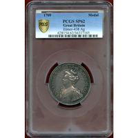 イギリス 1709年 銀メダル アン女王 マルプラケの戦い 戦勝記念 PCGS SP62