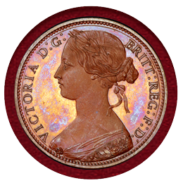 イギリス 1861年 ペニー 銅貨 ヴィクトリア バンヘッド PCGS PR66