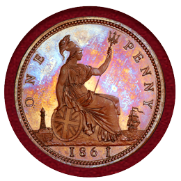 イギリス 1861年 ペニー 銅貨 ヴィクトリア バンヘッド PCGS PR66