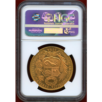 ペルー 1962年 100ソル 金貨 女神座像 NGC MS65