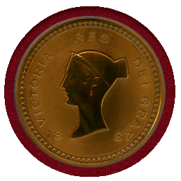 イギリス 2008(1887)年 クラウン 黄銅貨 ファンタジー ボノミ PCGS PR65