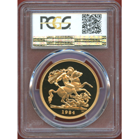 【SOLD】イギリス 1984年 5ポンド 金貨 エリザベス2世 PCGS PR70DCAM