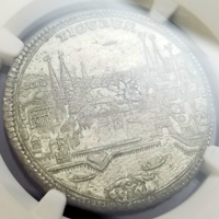 スイス チューリッヒ 1761年 1/2ターラー 銀貨 都市景観 NGC MS63