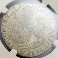 スイス チューリッヒ 1761年 1/2ターラー 銀貨 都市景観 NGC MS63