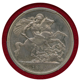 イギリス 1887年 クラウン プルーフ銀貨 ヴィクトリア ジュビリーヘッド NGC PF65