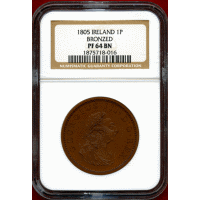 【SOLD】アイルランド 1805年 ペニー プルーフ銅貨 ジョージ3世 NGC PF64BN