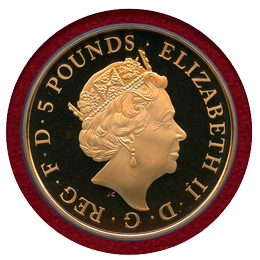 イギリス 2015年 5ポンド 金貨 シャーロット王女洗礼 PCGS PR70DCAM