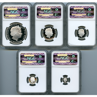 イギリス 2014年 銀貨 ブリタニア 5枚セット NGC PF70UC