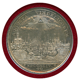 【SOLD】ドイツ アウグスブルク 1744年 ターラー 銀貨 都市景観 NGC MS63PL